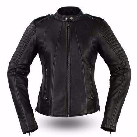 Black, Medium First Manufacturing Womens Boulevard Motorcycle Jacket